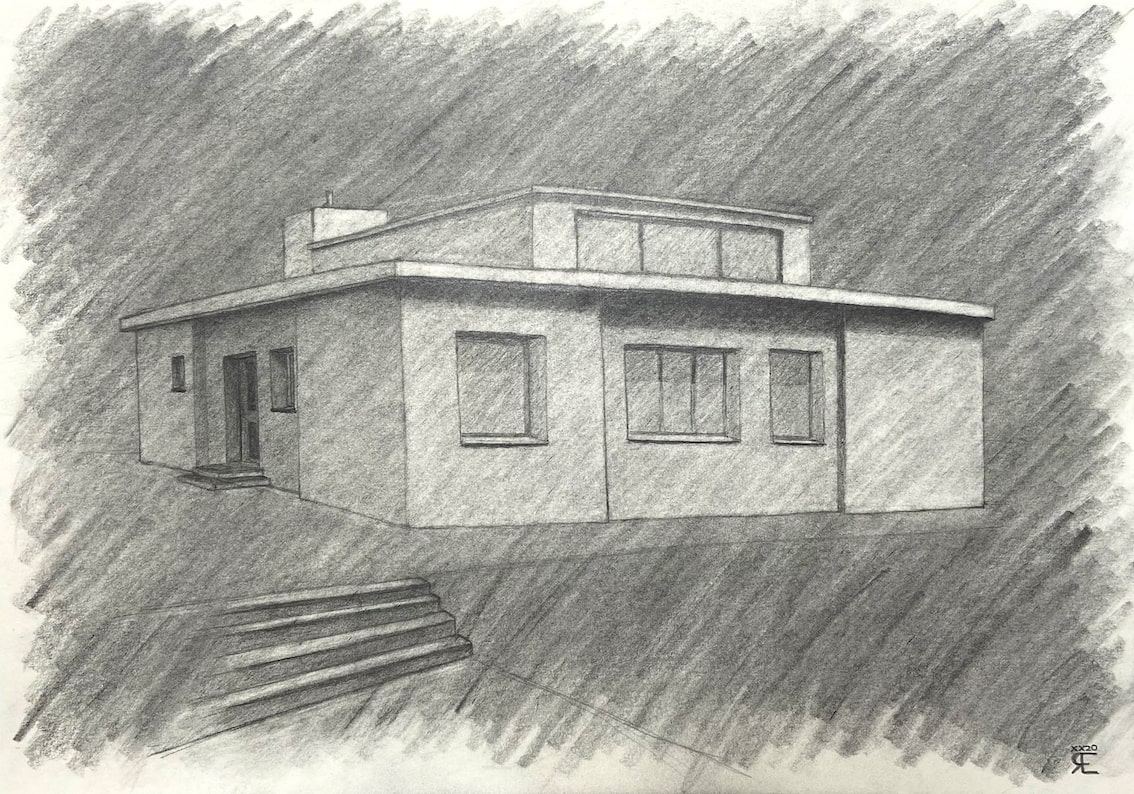 Haus am Horn | Radierung Bleistift auf Papier | 2020