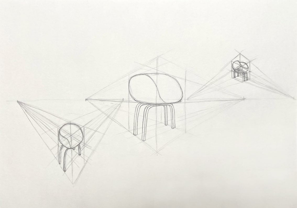 Perspektiven HAY Chair (Studie) | Bleistift auf Papier | 2020